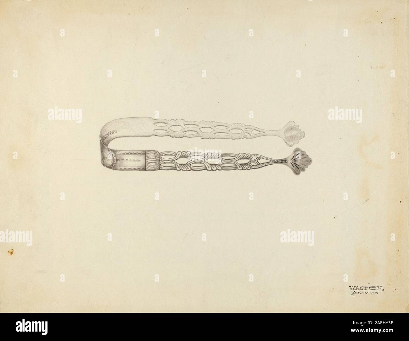 Kalamian Walton, argento pinze da zucchero, c 1939 Silver pinze da zucchero; c. 1939 Foto Stock