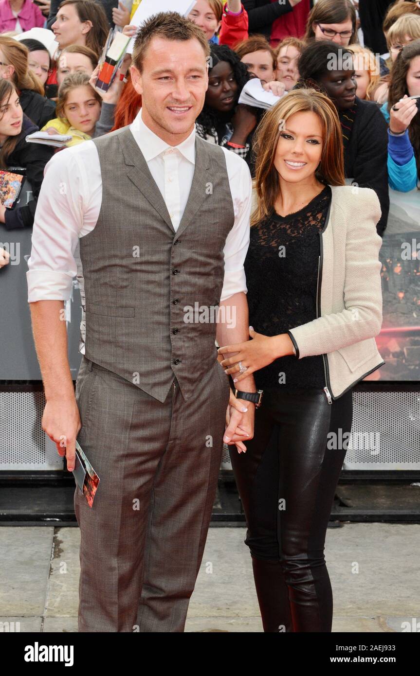 John Terry, Terri Poole, Harry Potter ed il Deathly Hallows parte 2, Premiere Mondiale, Trafalgar Square, Londra. Regno Unito Foto Stock