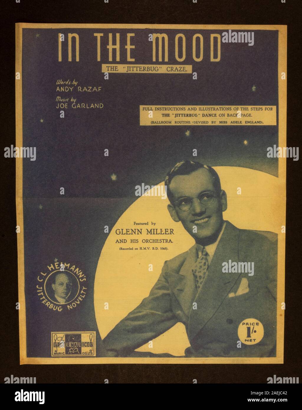 'In The Mood-The Jitterbug Craze' opuscolo di aiuto didattico prima pagina, un pezzo di replica seconda guerra mondiale cimeli relativi agli americani ('Yanks') essendo nel Regno Unito Foto Stock