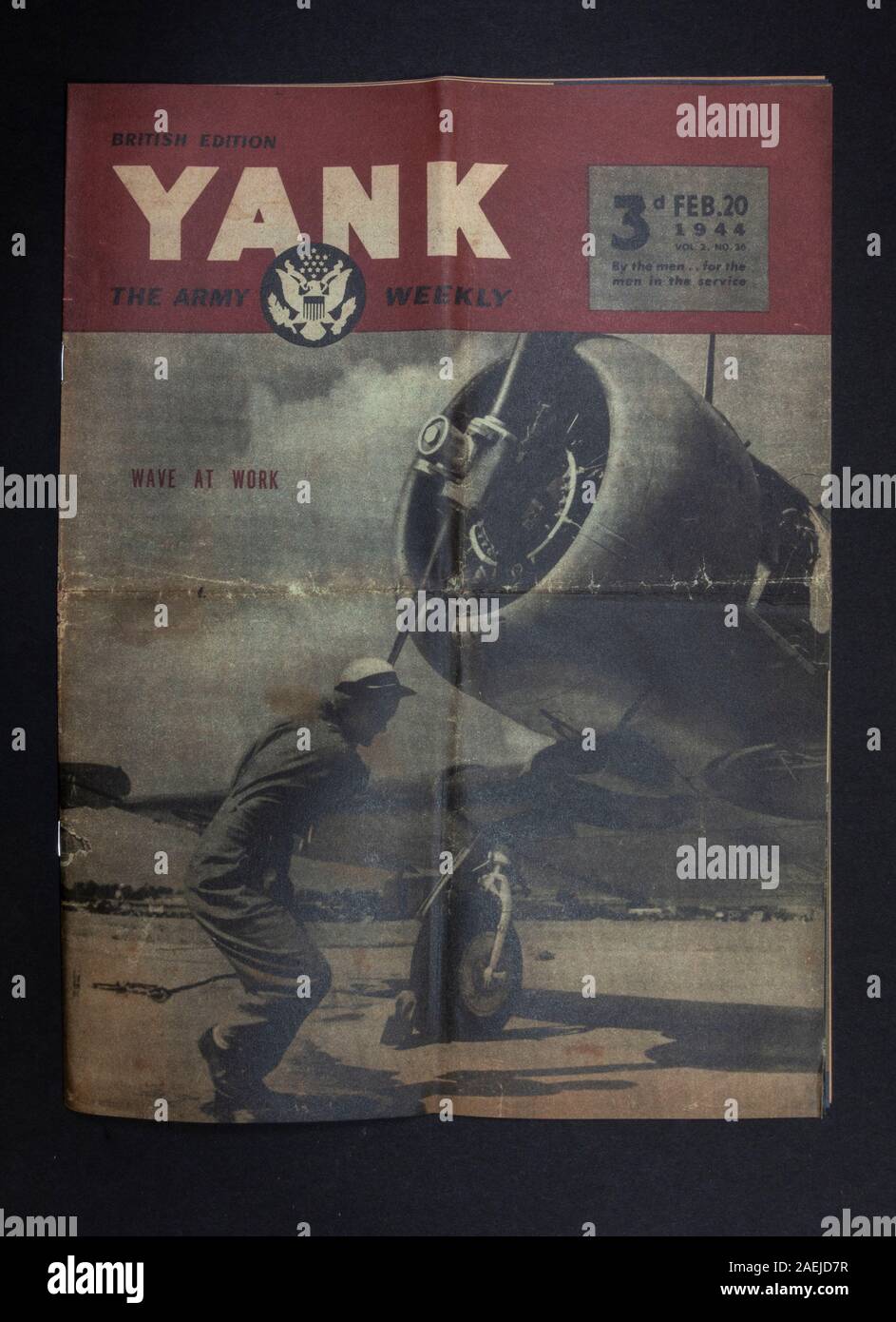 'Yank' British Edition, The Army Weekly, 20th febbraio 1944, seconda guerra mondiale di memoria replica relativa agli americani ('Yanks') essendo nel Regno Unito. Foto Stock