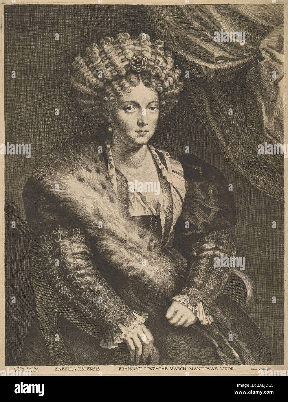 Emil Lucas Vorsterman dopo Sir Peter Paul Rubens, Isabella d'Este Isabella d'Este Foto Stock
