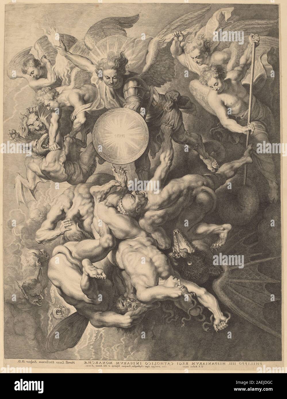 Emil Lucas Vorsterman dopo Sir Peter Paul Rubens, la caduta degli angeli ribelli, 1621 La caduta degli angeli ribelli; 1621data Foto Stock