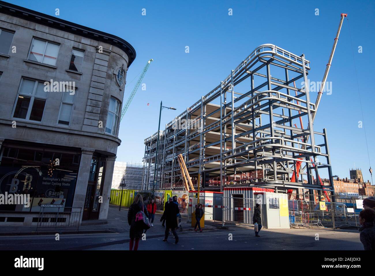 Sviluppo attorno alla zona Broadmarsh sul lato sud del centro citta' di Nottingham, Nottinghamshire REGNO UNITO Inghilterra Foto Stock