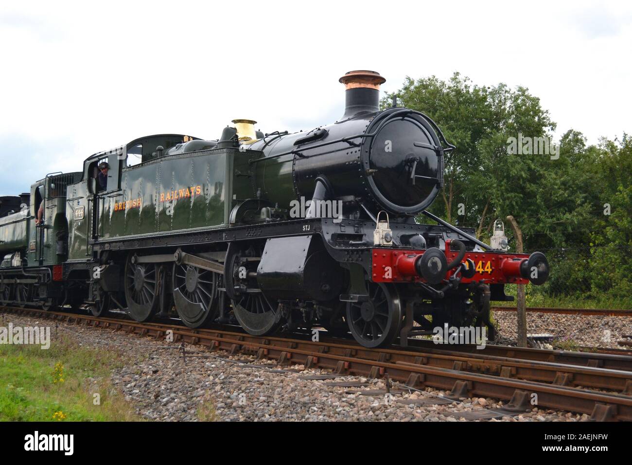 Treno a vapore a Didcot Railway Centre, Didcot Parkway station, Didcot, Regno Unito Foto Stock