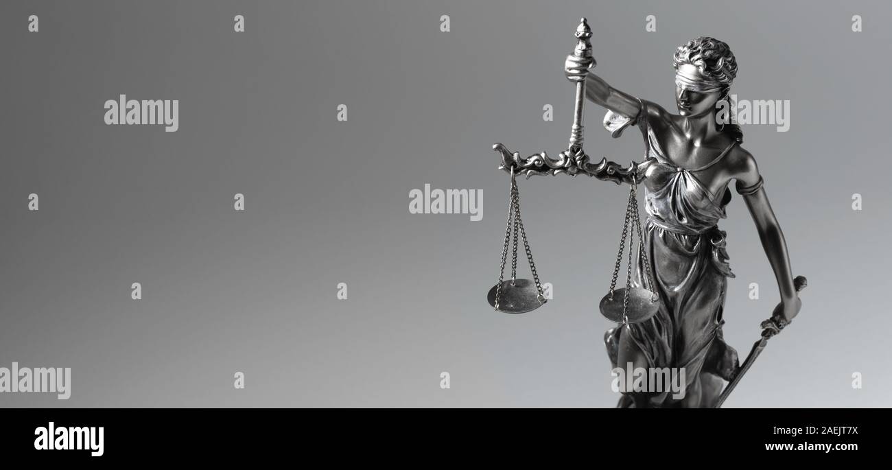 Statua di giustizia - lady giustizia. Diritto, il concetto giuridico Foto Stock