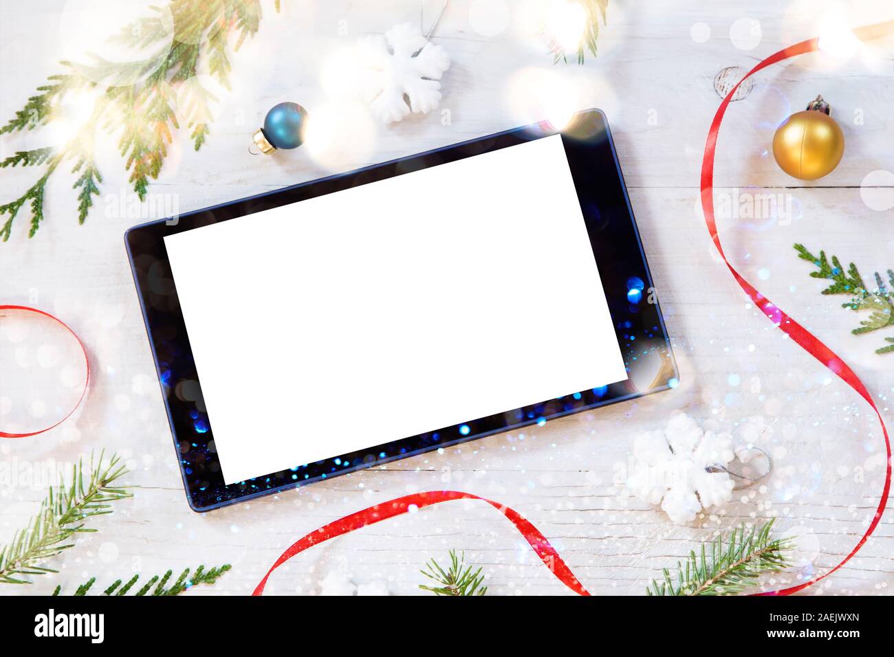 Compressa nero con copia spazio e decorazione di vacanza Foto Stock