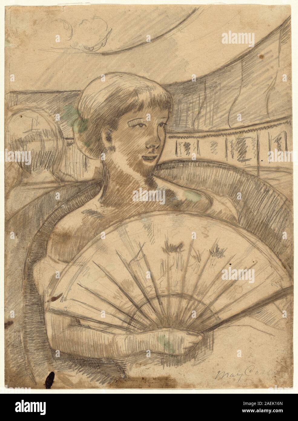 Mary Cassatt, in opera casella (n. 3) (recto), 1880 In Opera casella (n. 3) [recto]; lunghi 1880 data Foto Stock