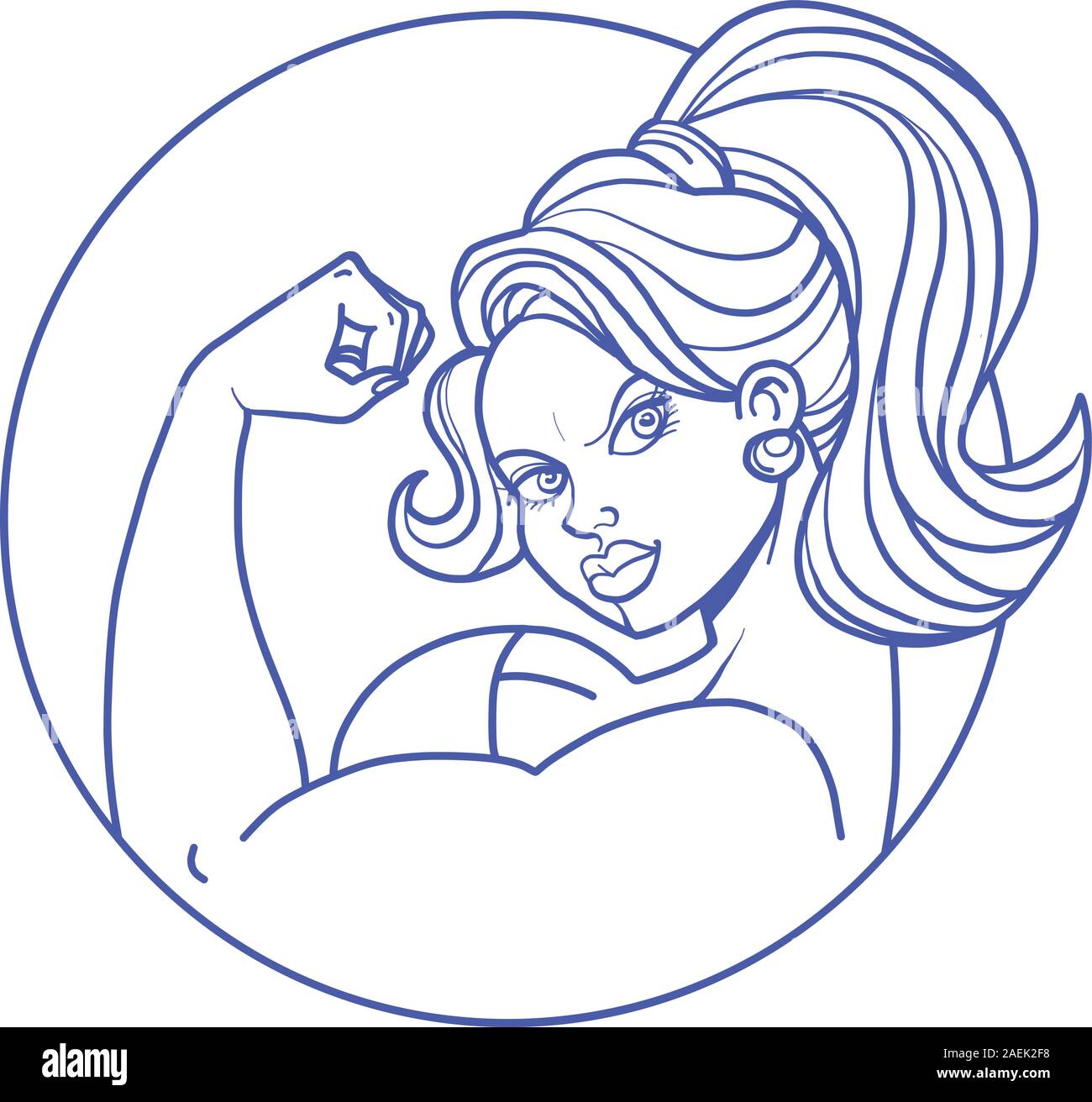 donna bicipite bodybuilding Illustrazione Vettoriale