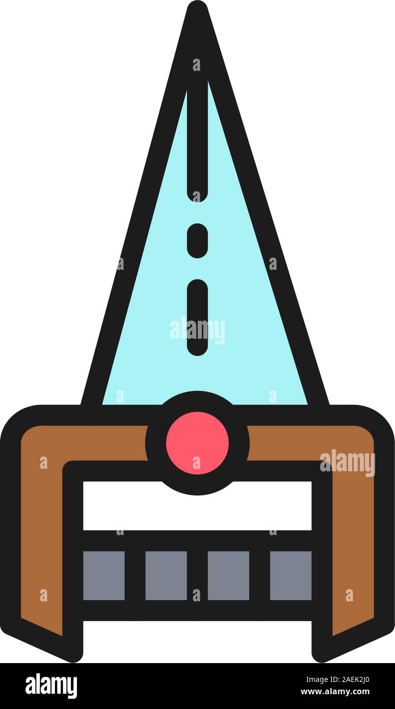 Vettore Katar indiano pugnale, arma piatta linea colore icona. Illustrazione Vettoriale