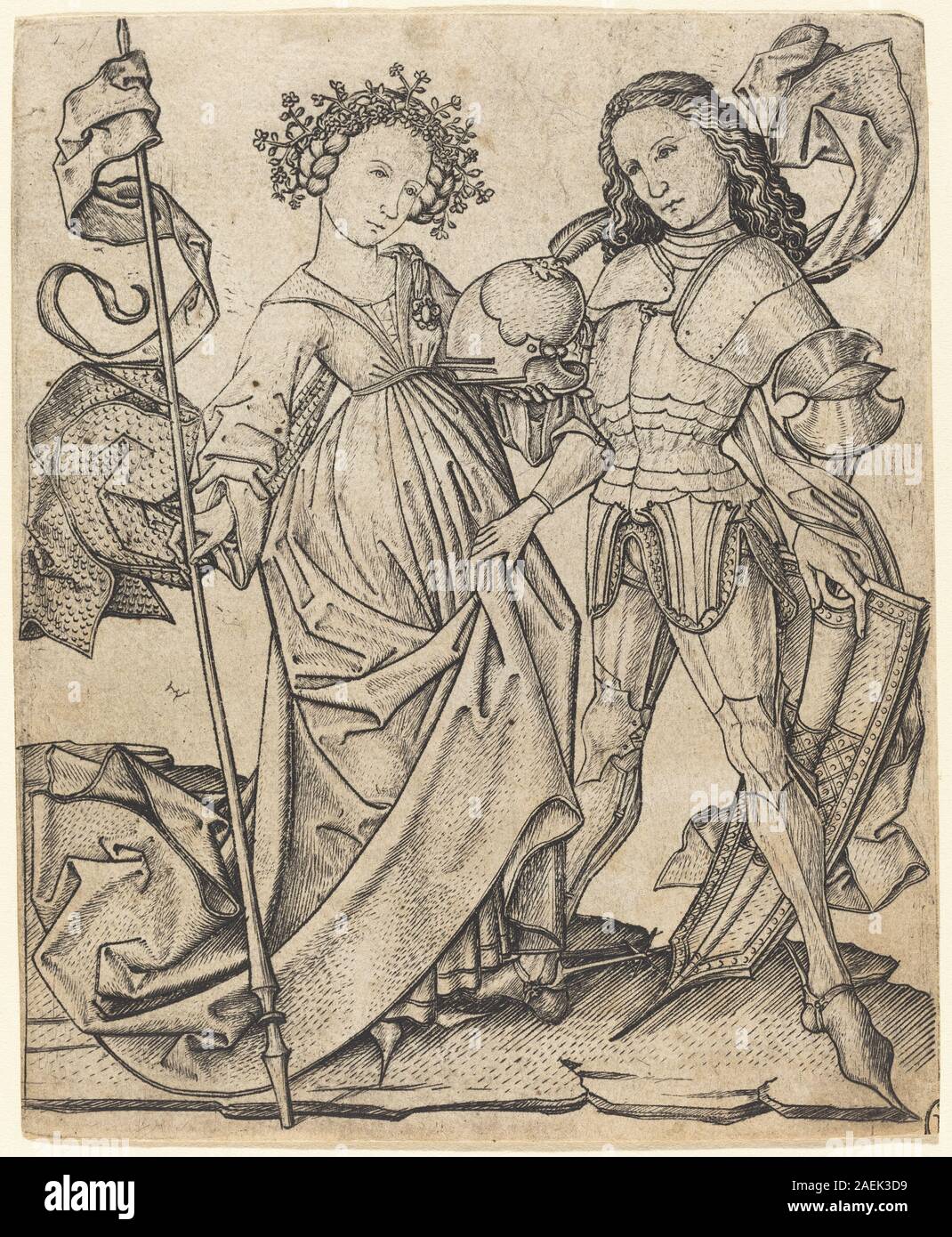 Master ES, Il cavaliere e la Signora, c 1460-1465 Il cavaliere e la signora; c. 1460/1465 Foto Stock