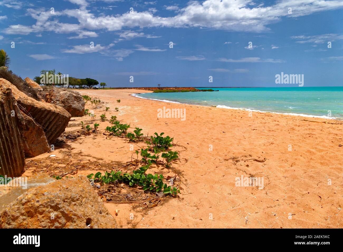 Spiaggia cittadina, Roebuck Bay, Broome, West Kimberley, Australia occidentale Foto Stock