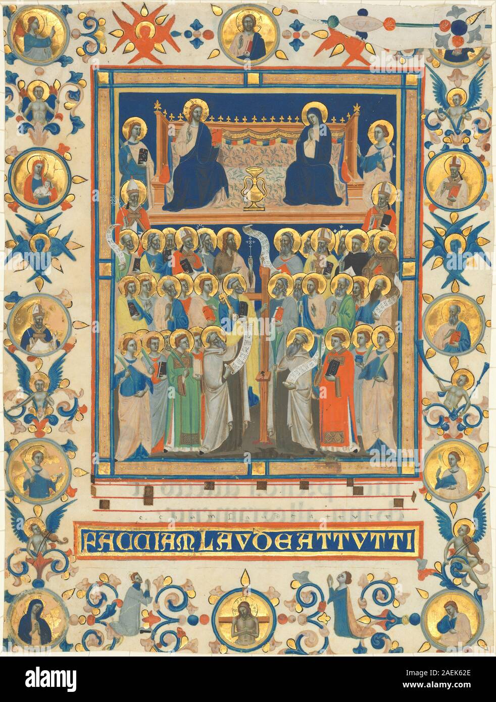 Maestro dei Domenicani effigi, il Cristo e la Vergine in trono con Quaranta Santi, c 1340 il Cristo e la Vergine in trono con Quaranta Santi; c. 1340 Foto Stock
