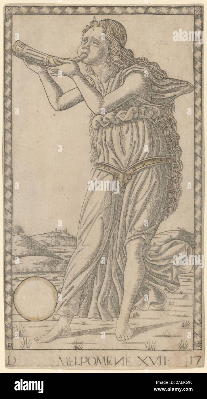 Master della serie E-Tarocchi, Melpomene :, c 1465 Melpomene :; c. 1465 Foto Stock