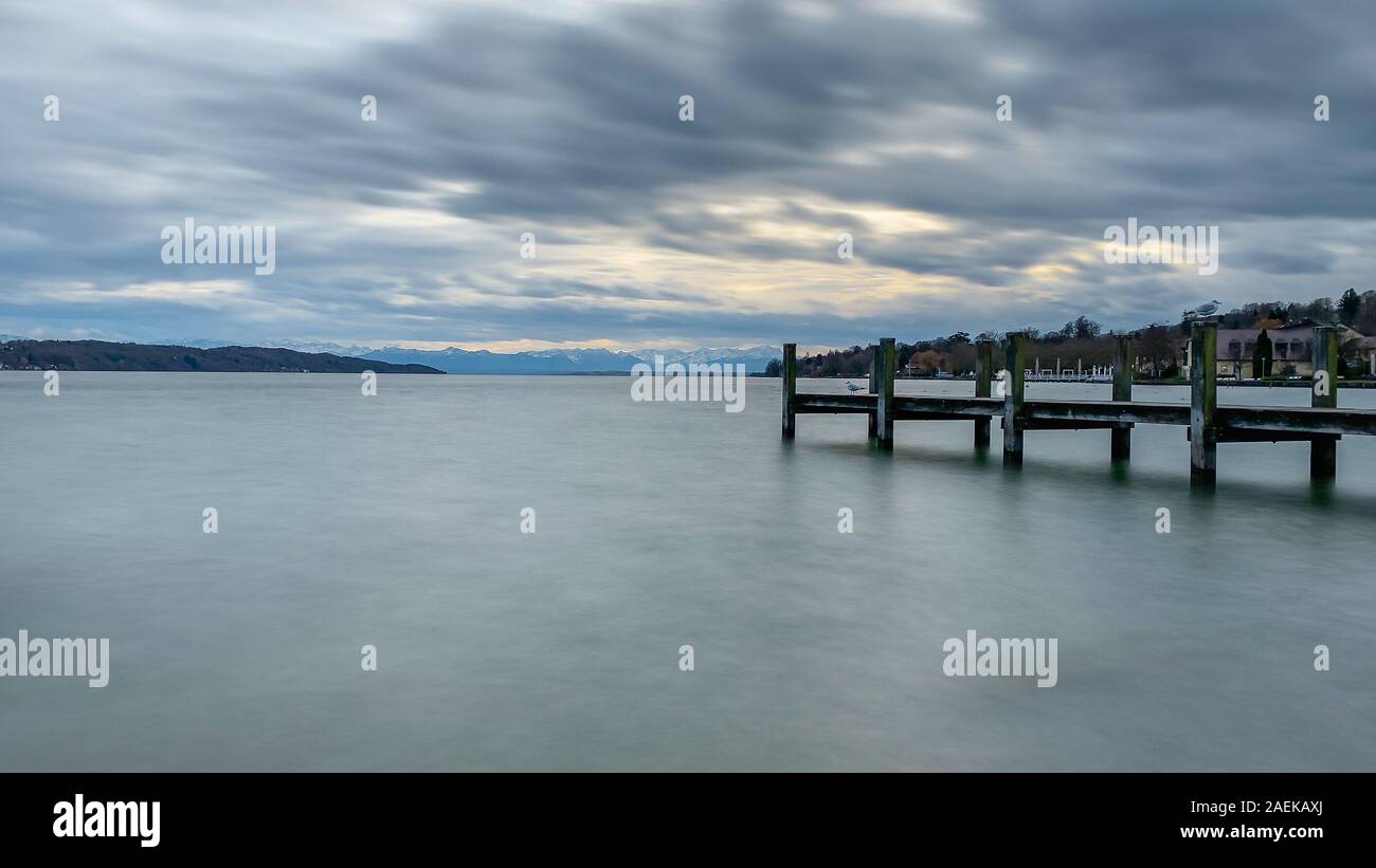 Lago bavarese 'Starnberger vedere " in Germania Foto Stock