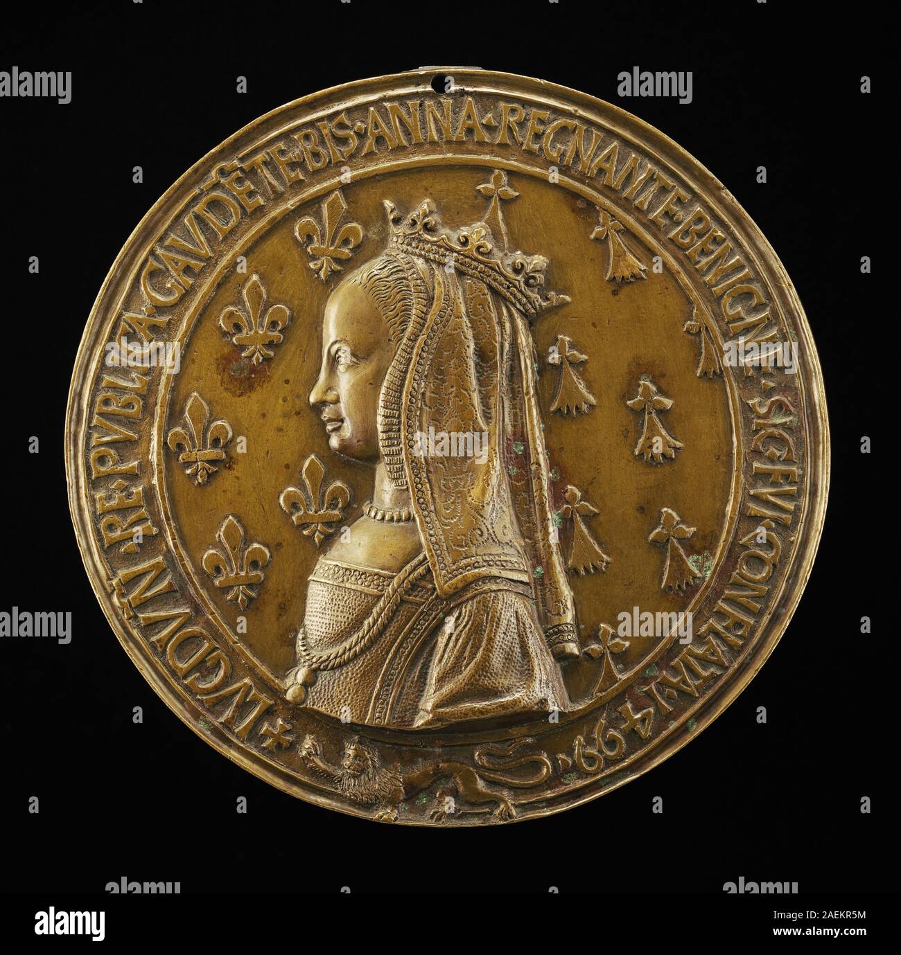 Nicolas Leclerc e Jean de Saint-Priest, Anna di Bretagna, 1477-1514, moglie di Luigi XII 1498 (retromarcia), 1499-1500 Anna di Bretagna, 1477-1514, moglie di Luigi XII 1498 [Retromarcia]; 1499/1500 Foto Stock