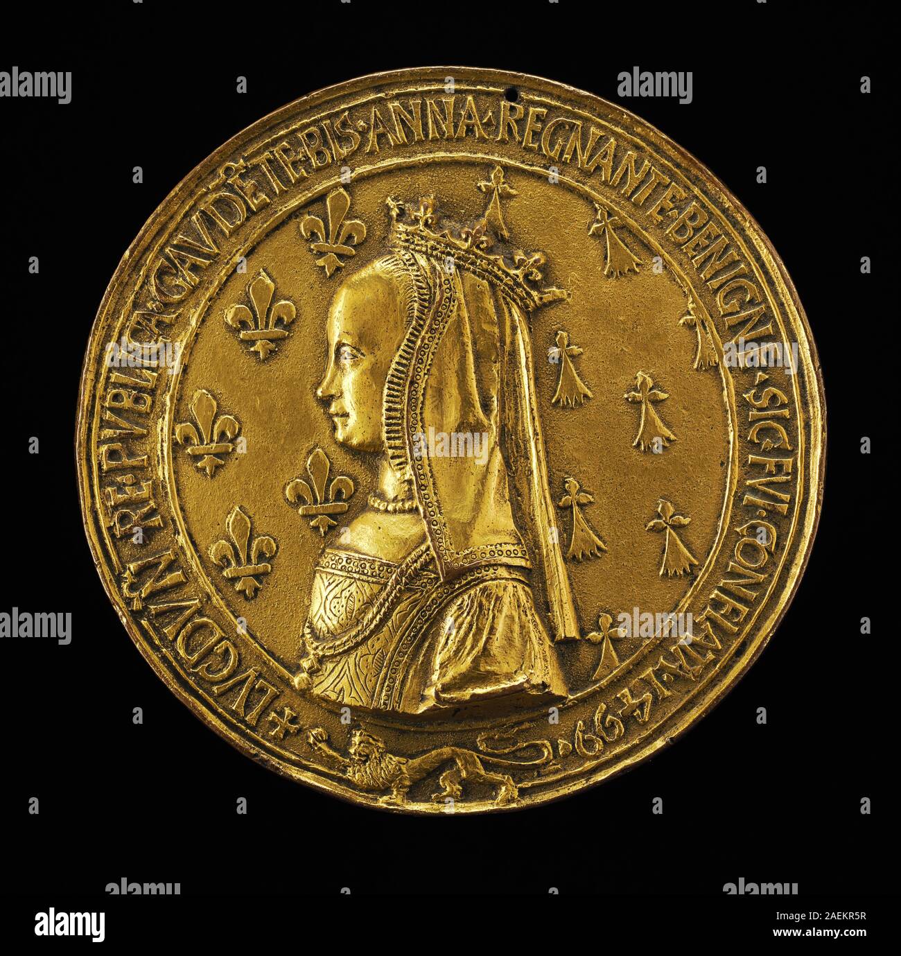 Nicolas Leclerc, e Jean de Saint-Priest, Anna di Bretagna, 1477-1514, moglie di Luigi XII 1498 (retromarcia), 1499-1500 Anna di Bretagna, 1477-1514, moglie di Luigi XII 1498 [Retromarcia]; 1499/1500 Foto Stock