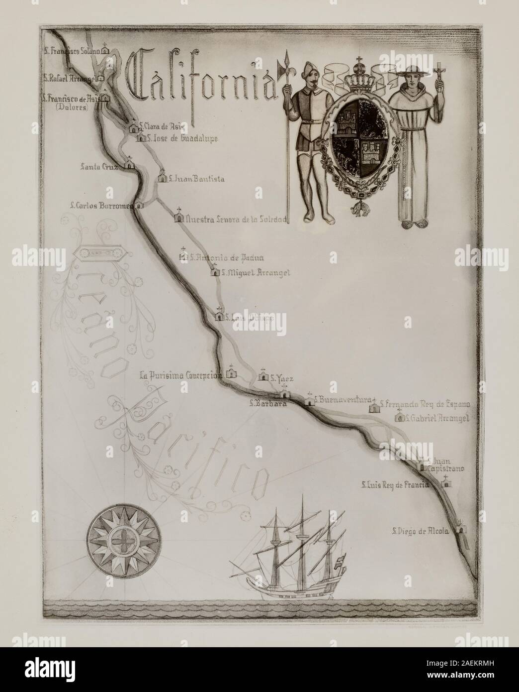 MAP è un'opera di Norman Kamps creata tra il 1935 e il 1942, che mostra elementi geografici e disegni cartografici con linee precise e layout strutturato. Foto Stock