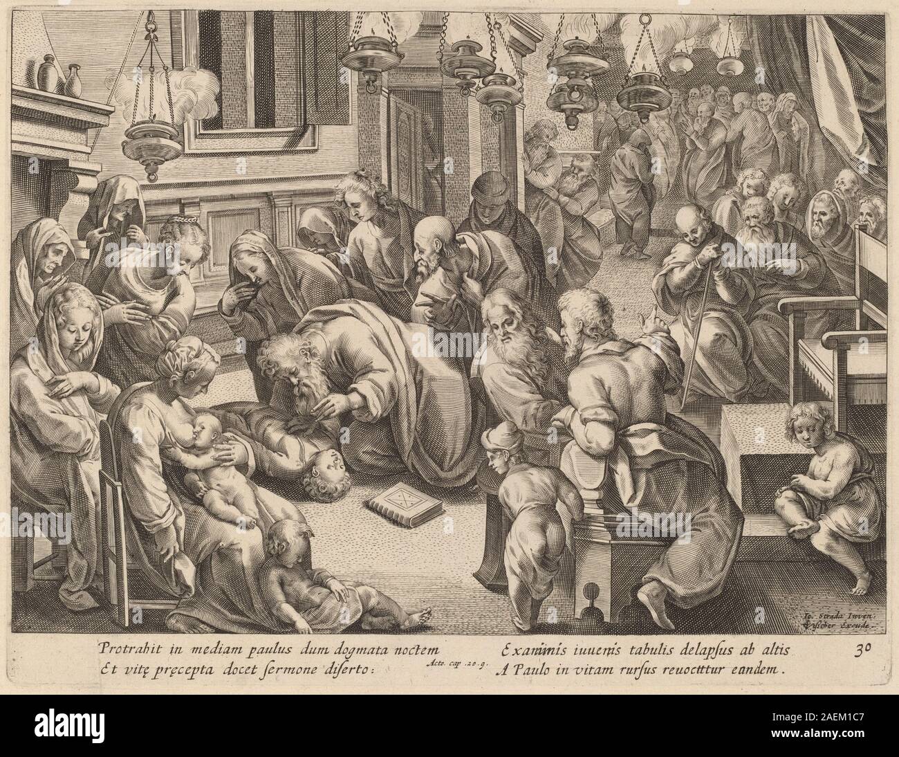 Philip Galle dopo Jan van der Straet, la caduta del Euthychus la caduta di Euthychus Foto Stock