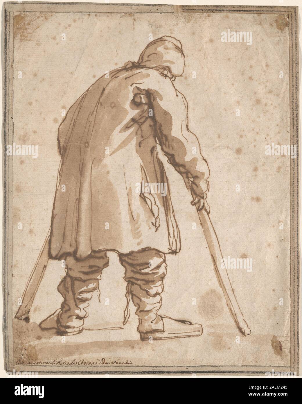Pier Francesco Mola, caricatura di un uomo, detto da Pietro da Cortona caricatura di un uomo, detto da Pietro da Cortona Foto Stock