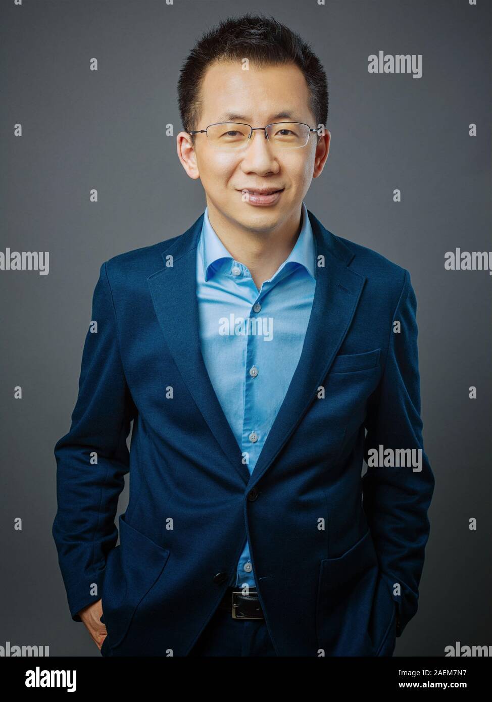 --FILE--Zhang Yiming, fondatore e amministratore delegato della società tech Bytedance, proprietario di cinesi notizie personalizzate aggregatore Toutiao Jinri e brevi video di piattaforma Foto Stock