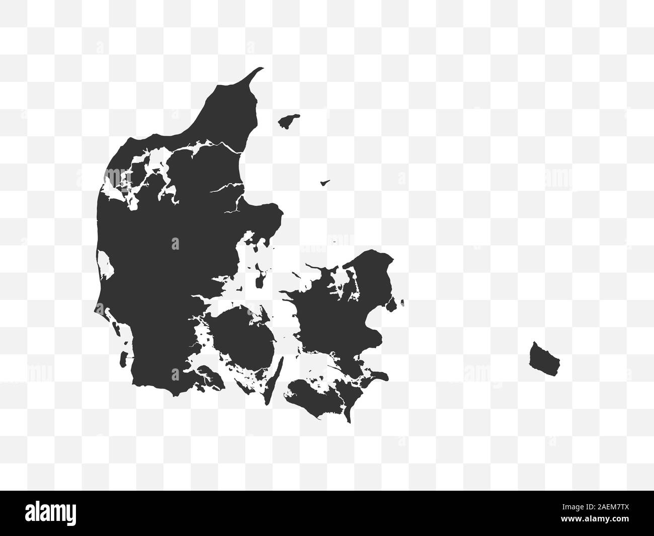 Danimarca mappa su sfondo trasparente. Illustrazione Vettoriale. Illustrazione Vettoriale