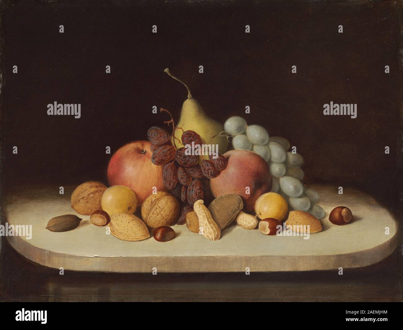 Robert Seldon Duncanson, Still Life con frutta e noci, 1848, Still Life con frutta e noci; 1848 data Foto Stock