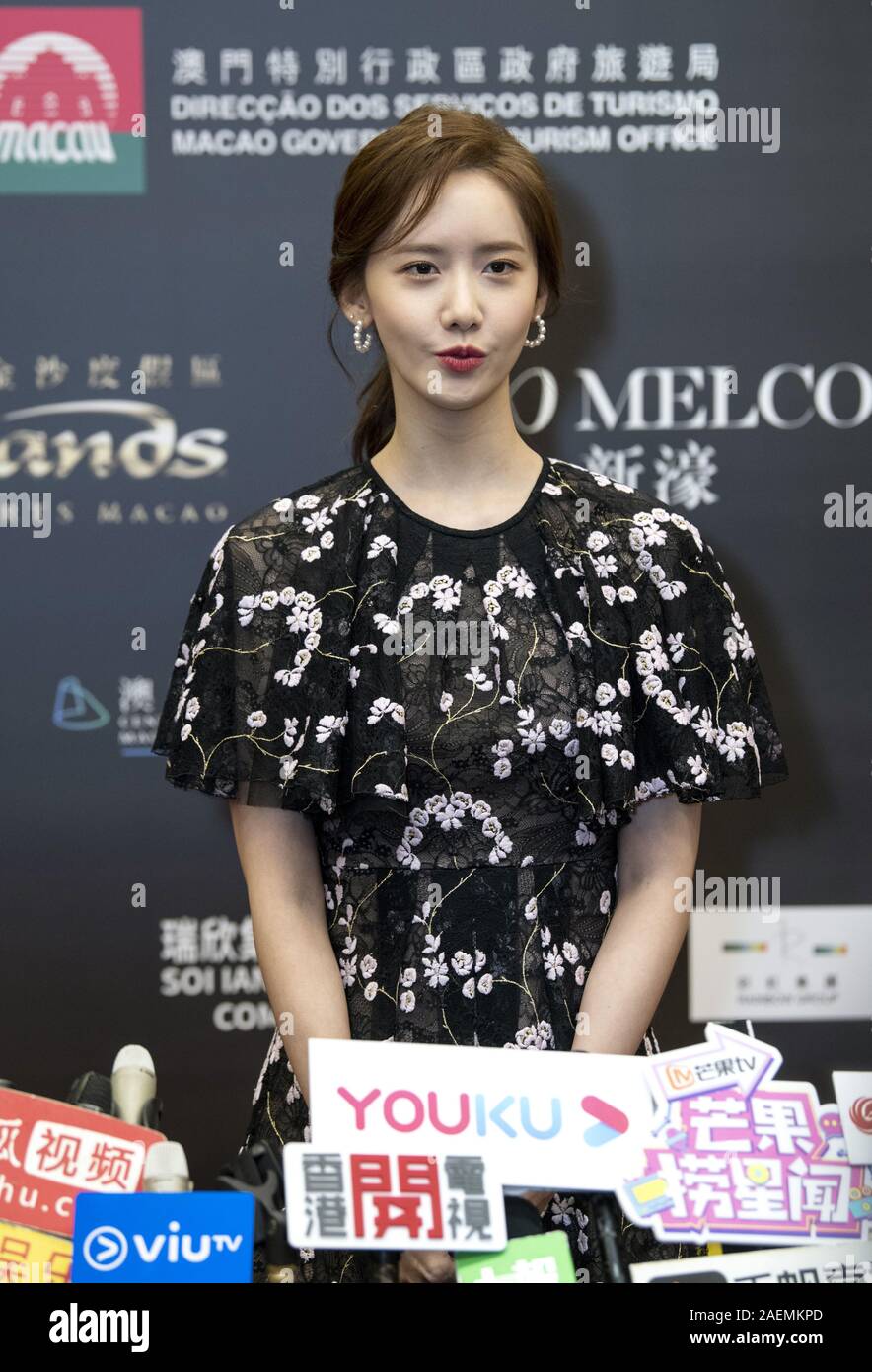 Macao, la RAS di Macao e la Cina. Decimo Dec, 2019. Il quarto festival internazionale del Film e di premi di Macao 2019 ( IFFAM 2019).Il sud coreano cantante e attrice, Im Yoon-ah, noto anche come Yoona, parla alla stampa circa il IFFAM. Credito: Jayne Russell/ZUMA filo/Alamy Live News Foto Stock