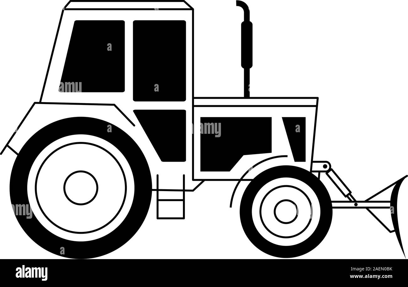 Illustrazione vettoriale con un trattore Illustrazione Vettoriale