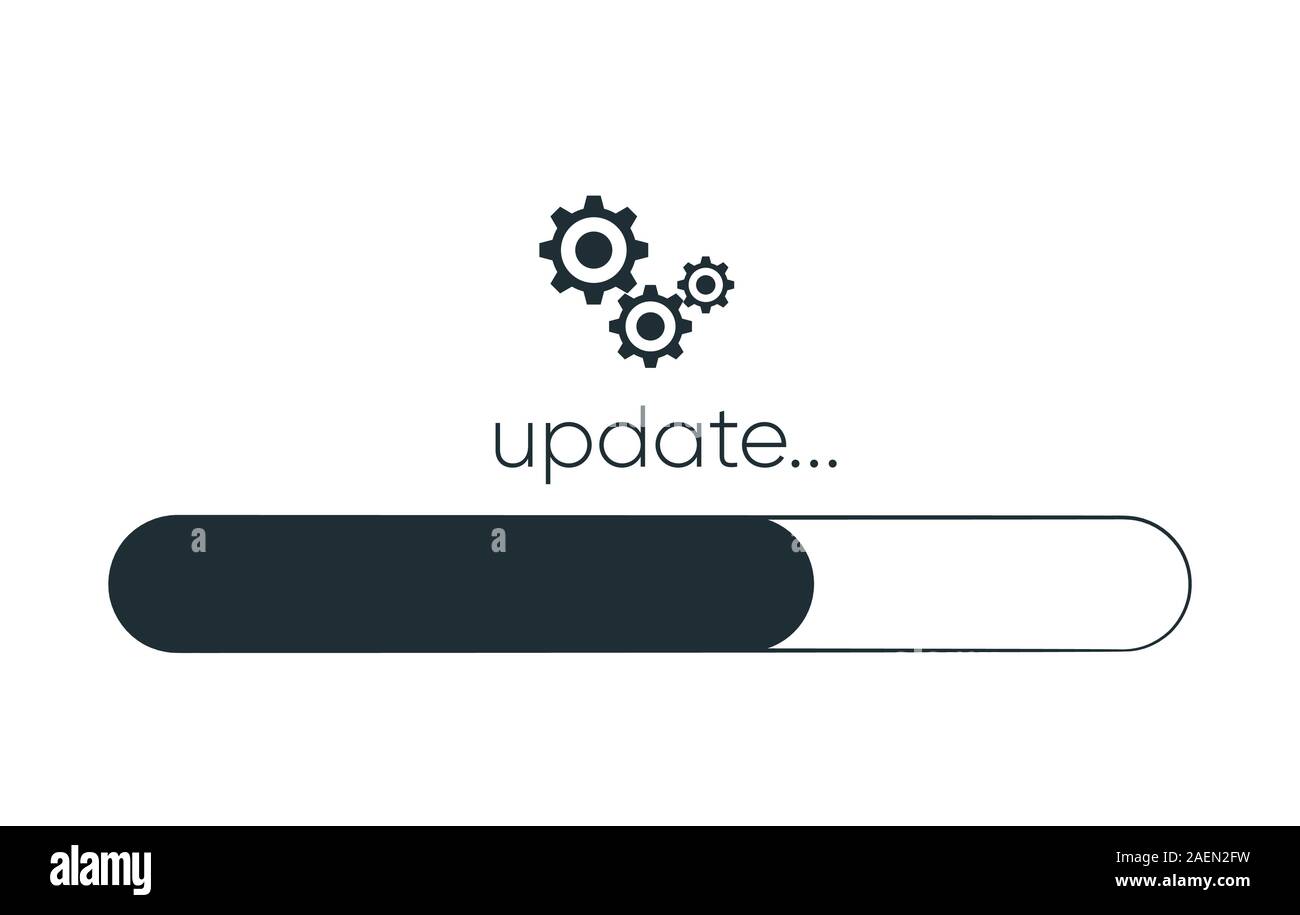 Moderno design piatto illustrazione vettoriale, concetto di aggiornare applicazione icona di avanzamento, per grafica e web design. Illustrazione Vettoriale