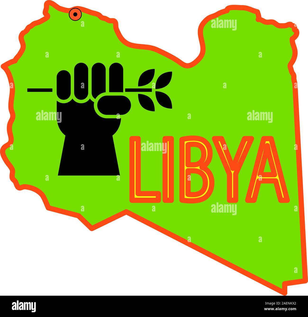 Interrompere le operazioni militari in Libia. Illustrazione Vettoriale