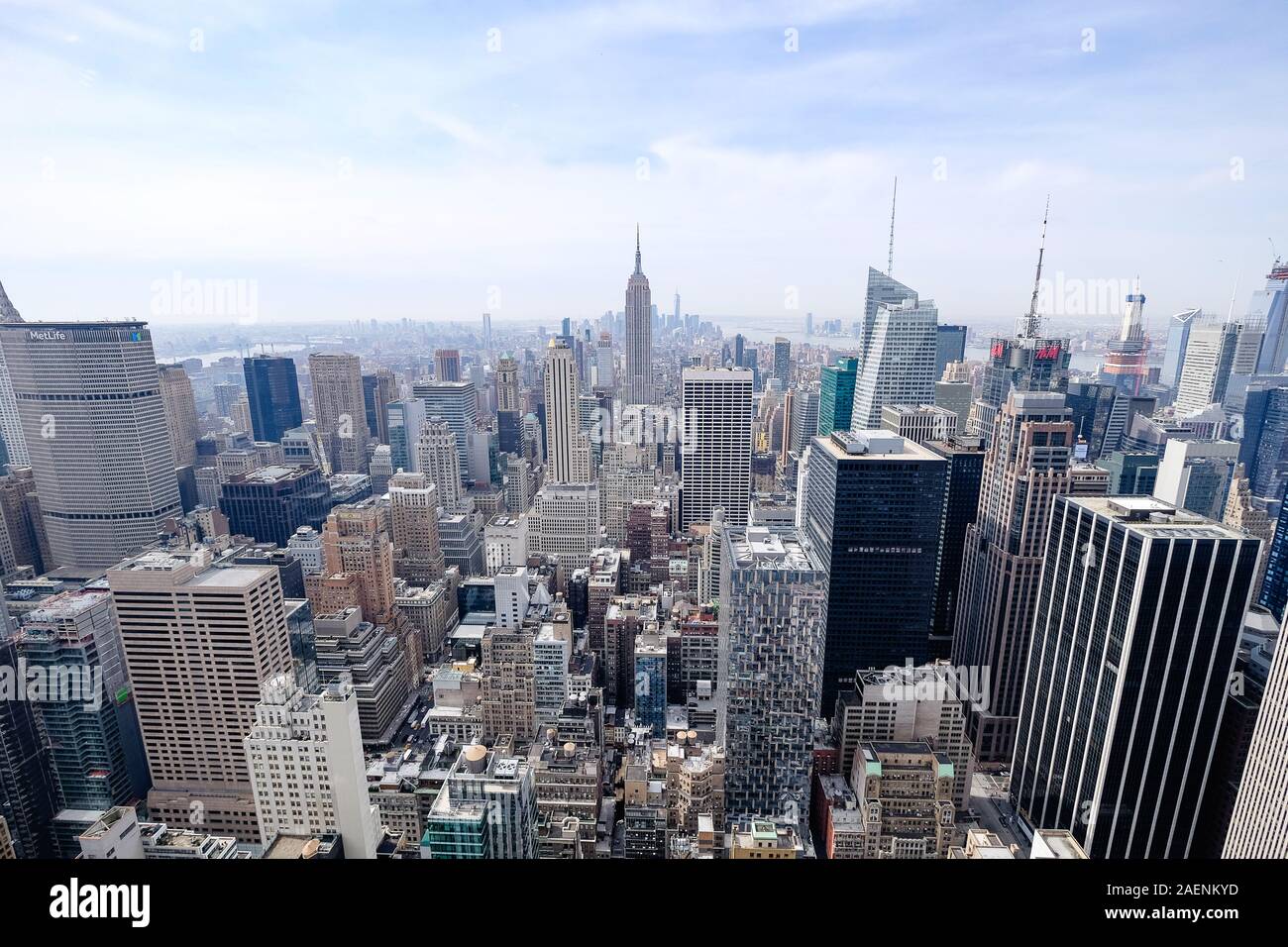 Ampia vista panoramica dello skyline di Manhattan Foto Stock