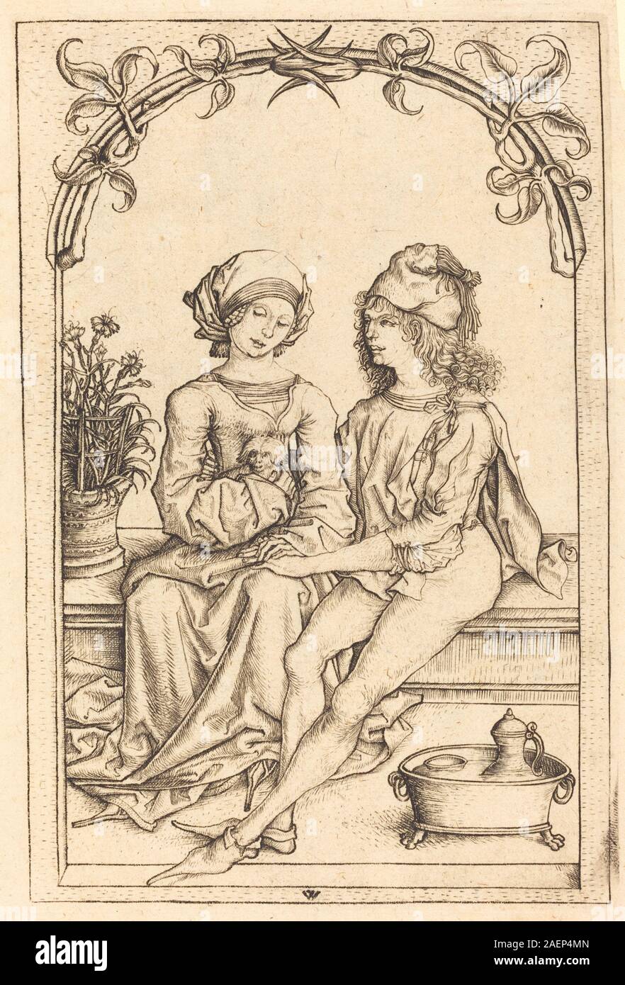 Wenzel von Olmutz dopo il Master del Housebook, gli amanti, c 1490, gli amanti; c. 1490 Foto Stock
