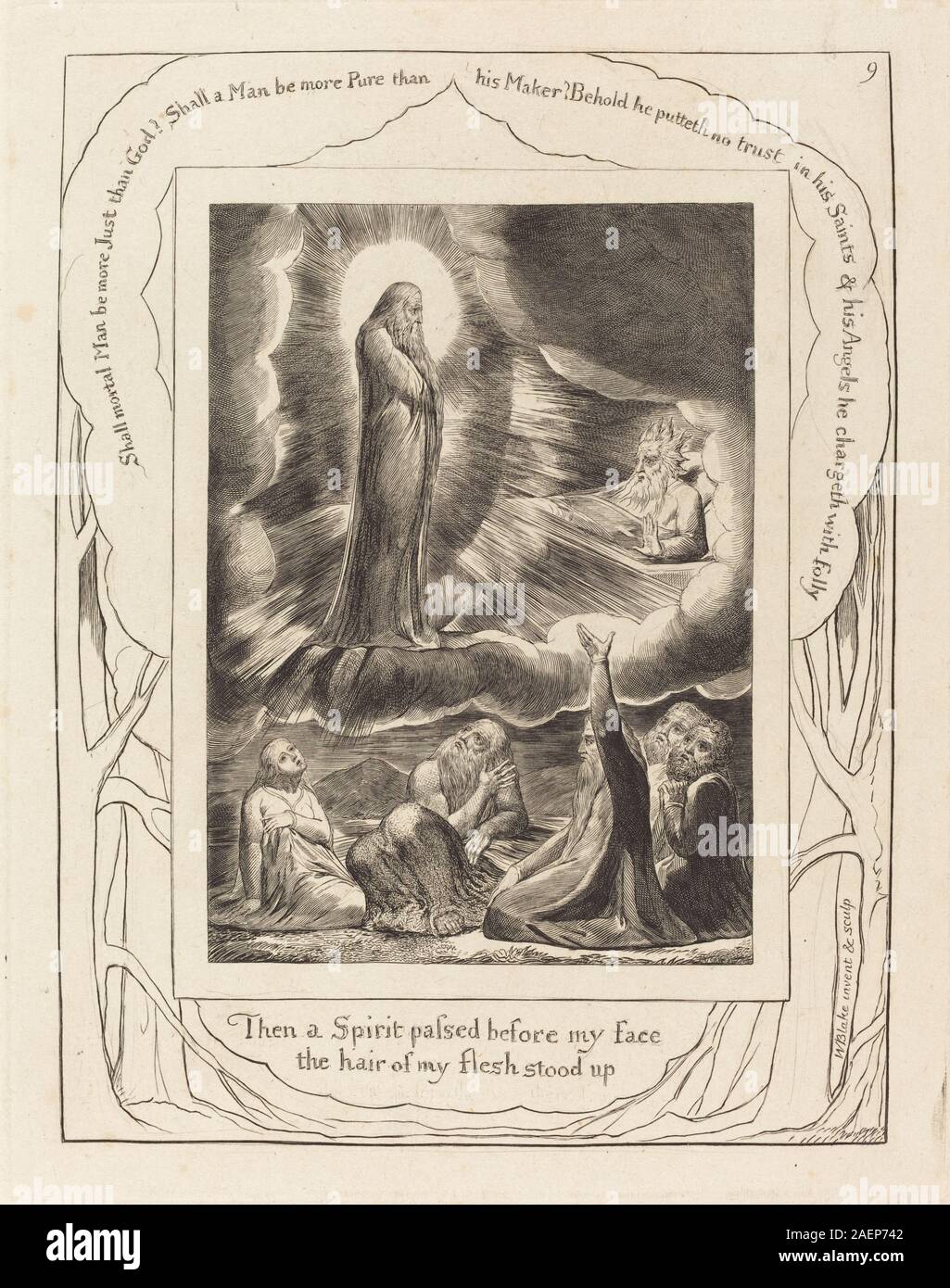 William Blake, la visione di Elifaz, 1825 La visione di Elifaz; 1825 data Foto Stock