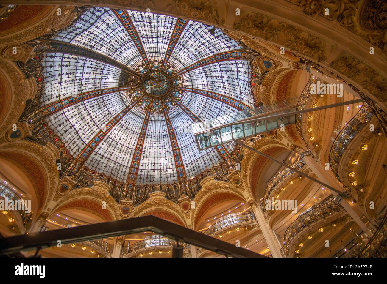Gallerie Lafayette soffitto Foto Stock