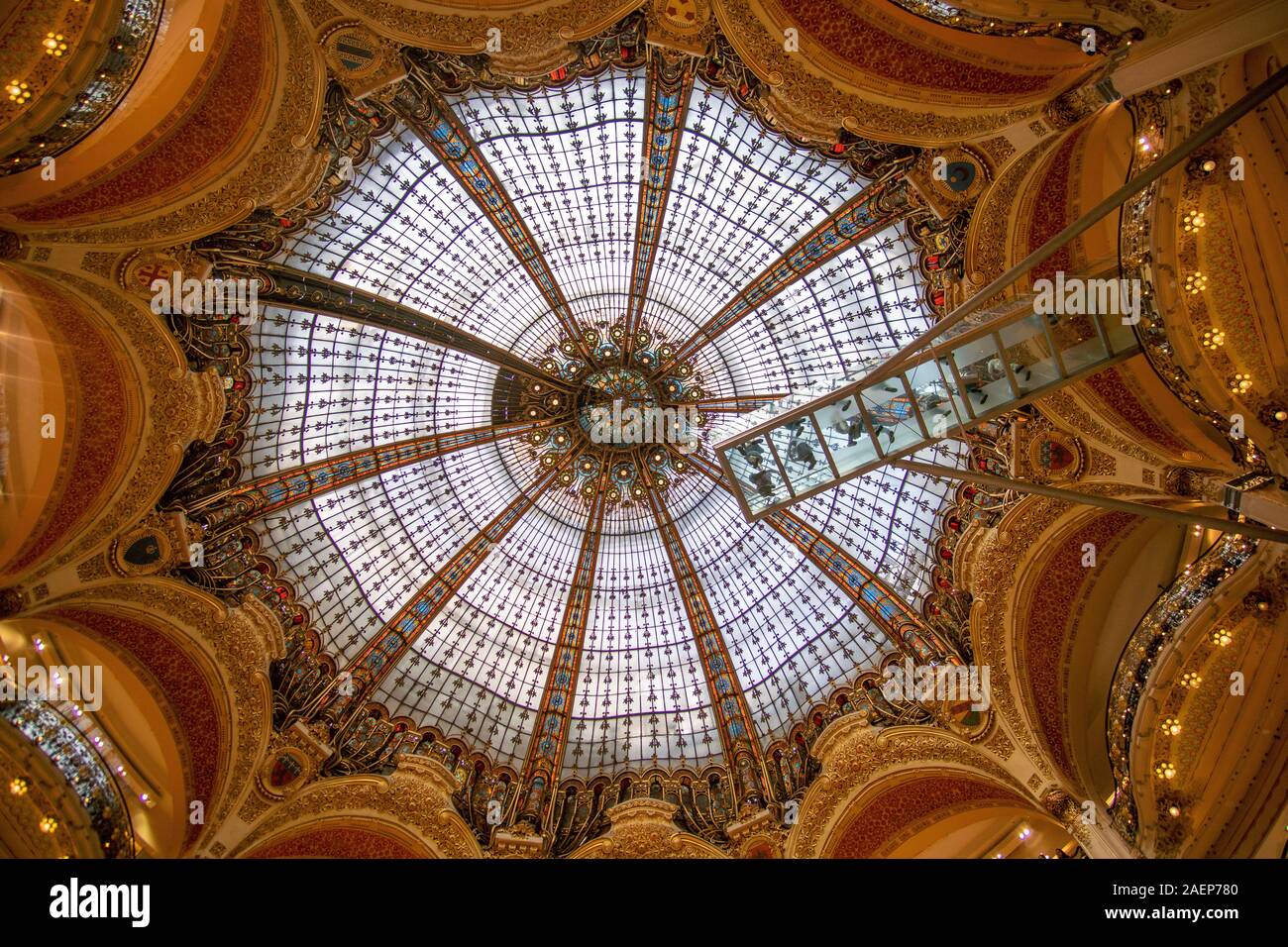 Gallerie Lafayette soffitto Foto Stock