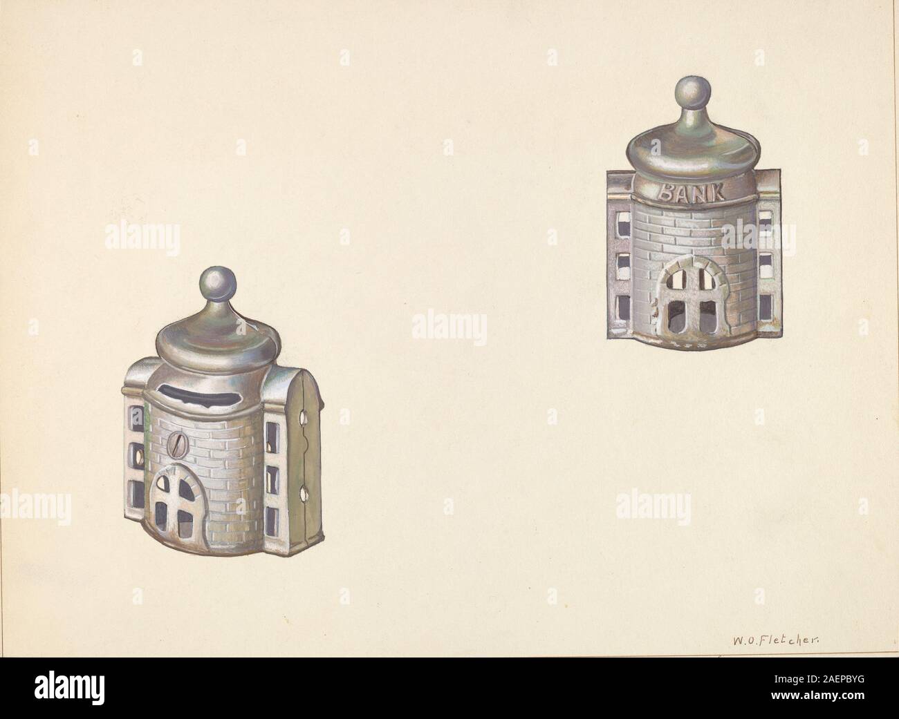 William O Fletcher, cupola bizantina moneta banca, c 1938, cupola bizantina moneta banca; c. 1938 Foto Stock