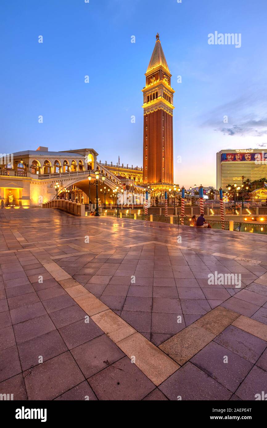 Il Venetian hotel di Las Vegas, Nevada, Stati Uniti Foto Stock