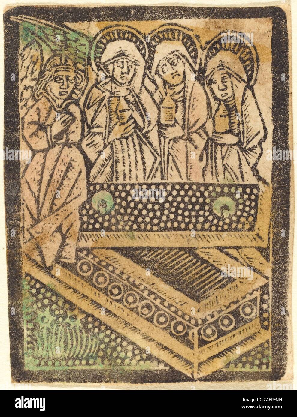 Bottega del Maestro della Madonna di Aachen, le tre Marie alla tomba, 1470-1480, le tre Marie al Sepolcro; 1470/1480 Foto Stock