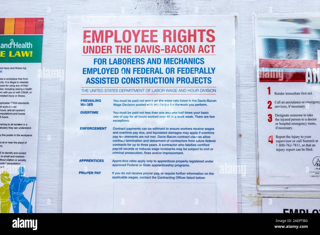 Port St. Saint Lucie Florida, North Fork St. Lucie River Aquatic Preserve, Veterans Memorial Park, U.S. Dipartimento DEL lavoro DEGLI STATI UNITI, WHD salario orario Divisi Foto Stock