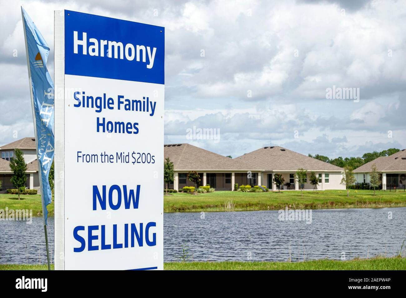 Saint Cloud Florida,Harmony,Planned community,housing,single family homes,sale,sign,mid $200s,Lake,houses,FL190920083 Foto Stock