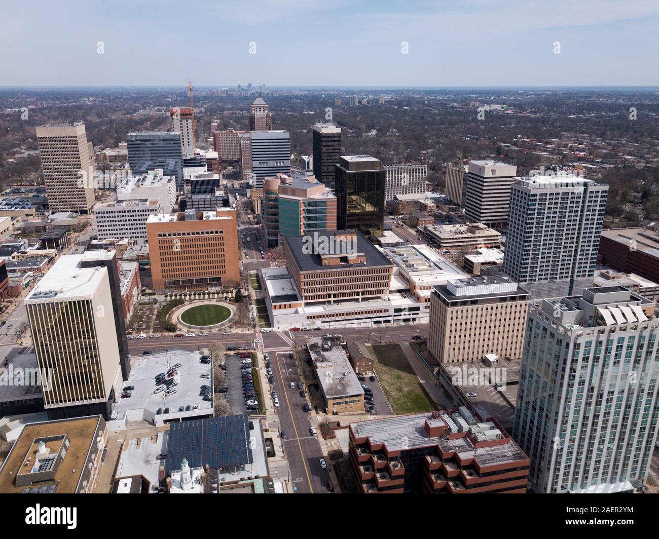 Vista aerea del Clayton, Missouri Foto Stock