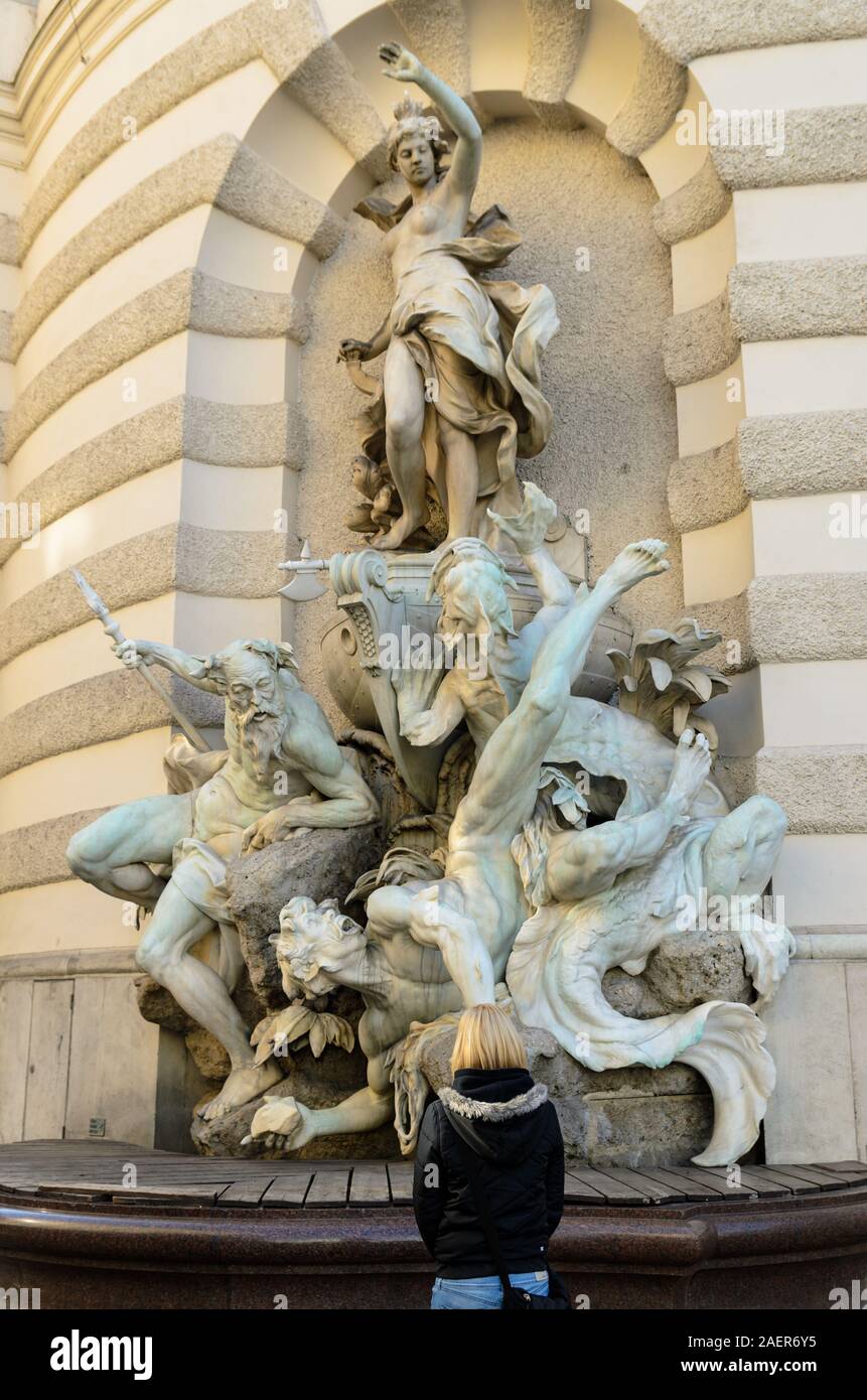 Monumenti storici della città di Vienna in Austria. Città turistica in Europa Foto Stock