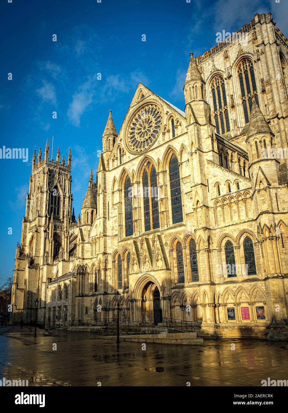 Il Rosone a York Minster e York, Regno Unito Foto Stock