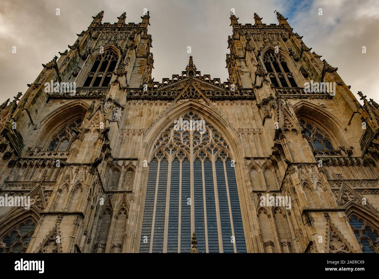 Il fronte ovest di York Minster e York, Regno Unito Foto Stock