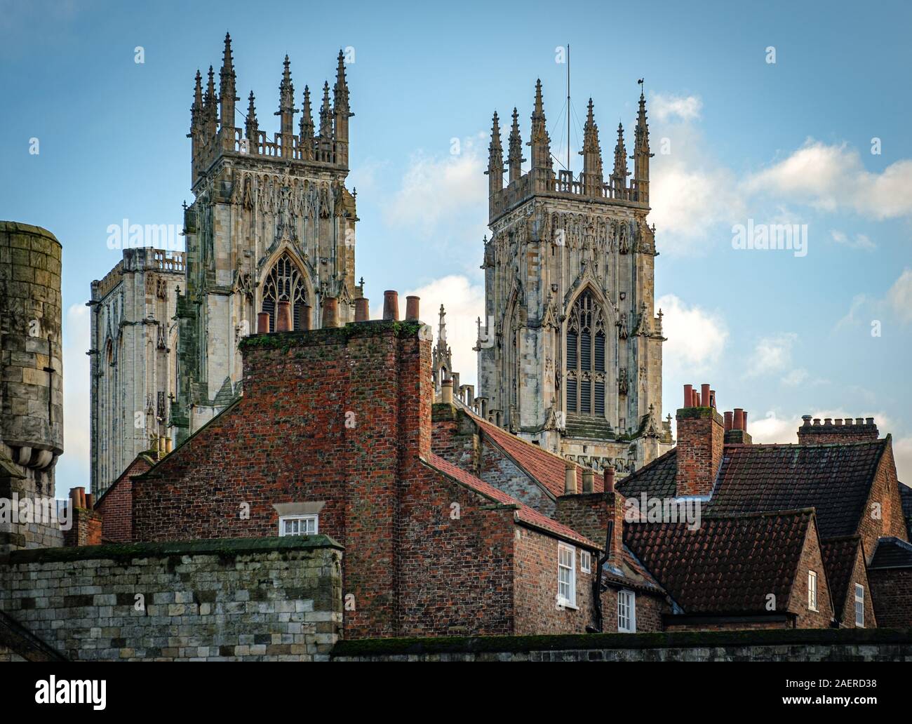 York Minster e tetti, York, Regno Unito Foto Stock