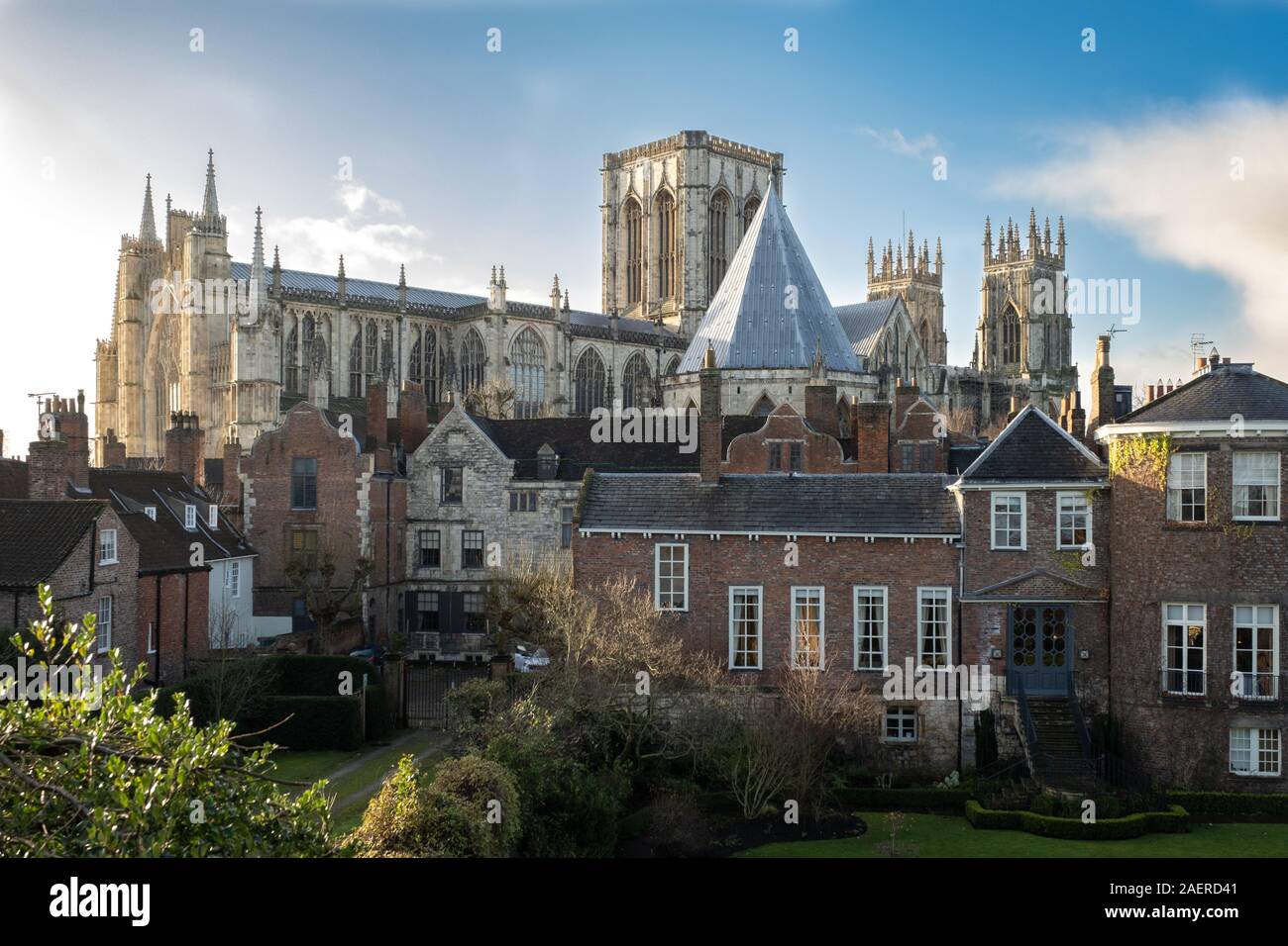 York Minster e York Buildings, York, Regno Unito Foto Stock