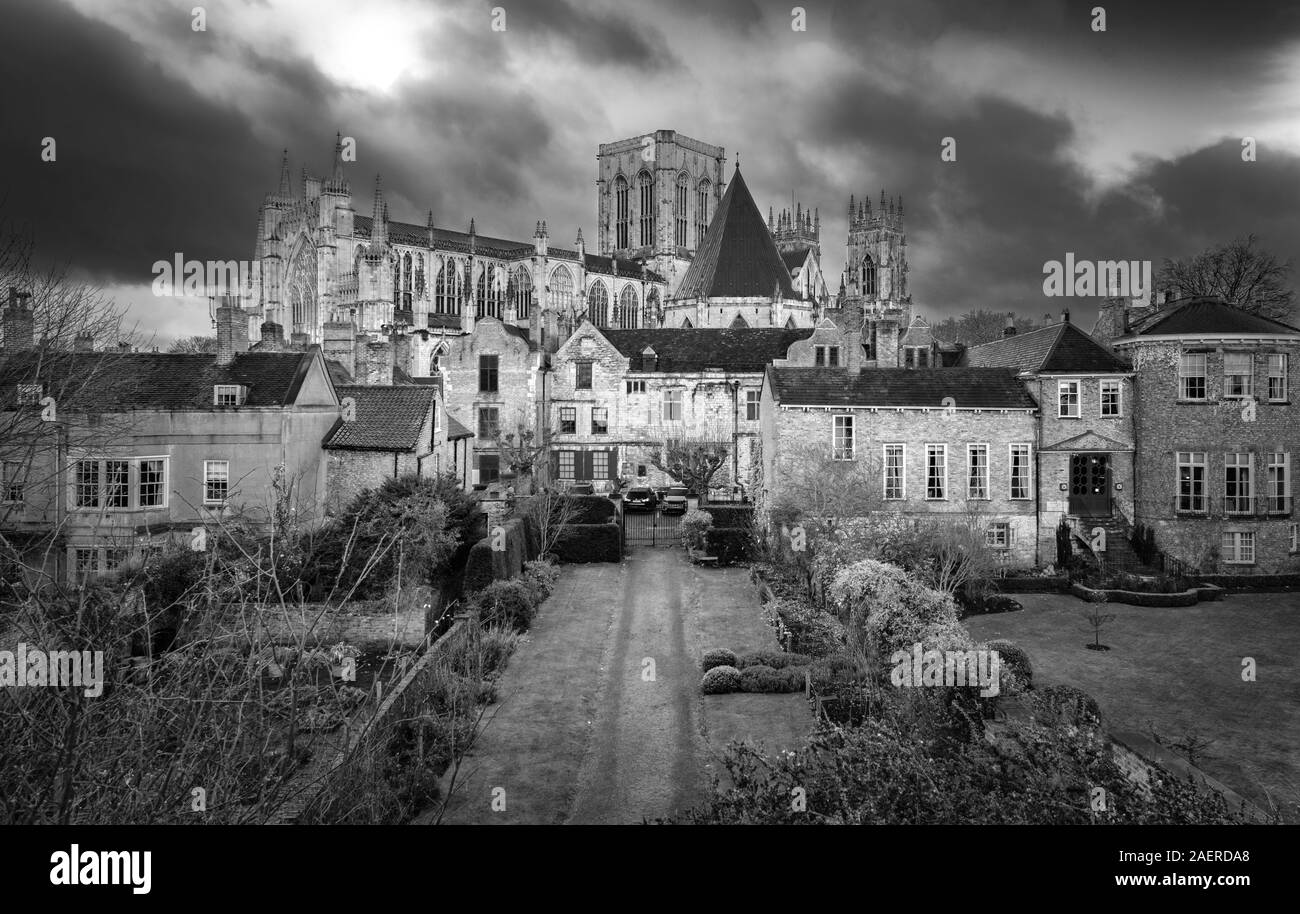York Minster prese da parete di York, York, Regno Unito Foto Stock