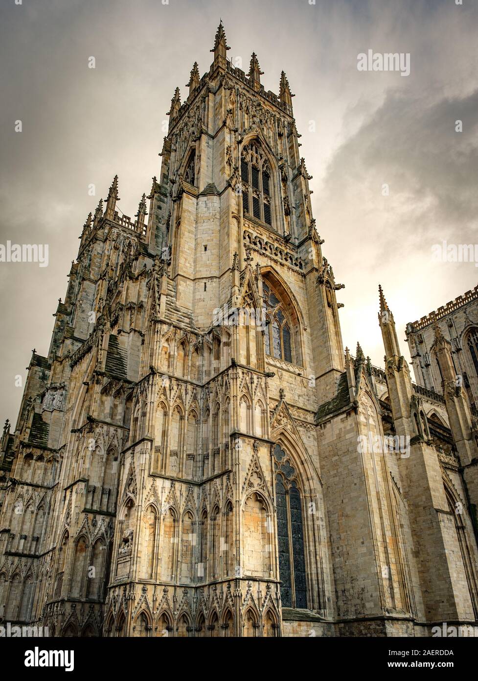York Minster fronte ovest, York, Regno Unito Foto Stock