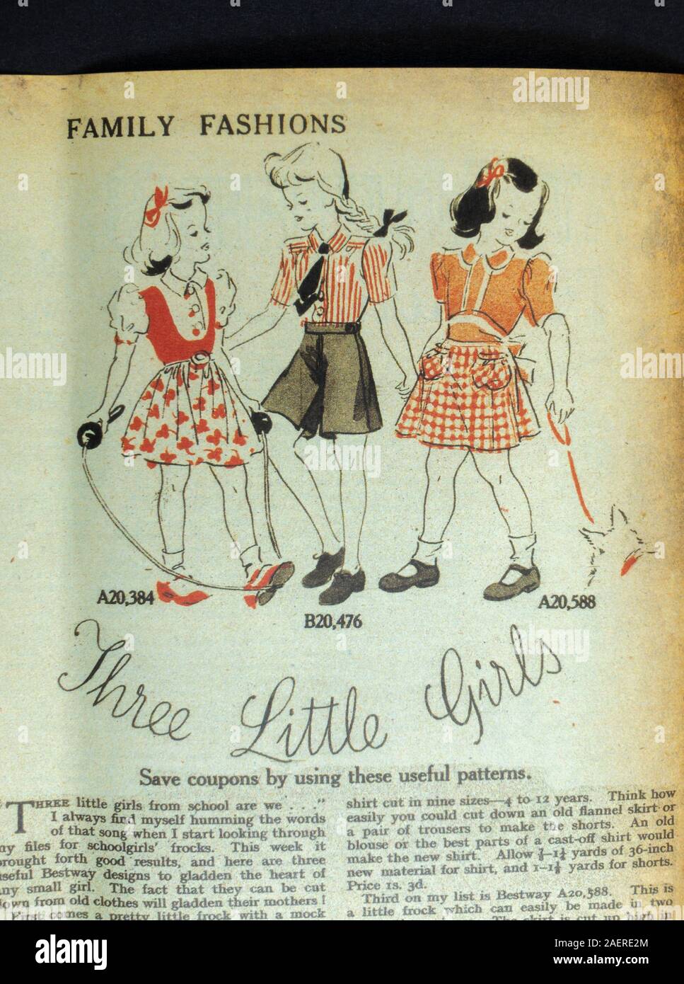 Articoli per la famiglia 'Woman's Illustrated' rivista dal 17th giugno 1944: Un pezzo di seconda guerra mondiale related replica cimeli dalla Gran Bretagna nella 1940s. Foto Stock