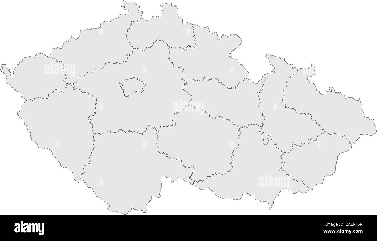 Repubblica ceca mappa politico vettore. Perfetto per i concetti di business, l'istruzione, gli sfondi sfondo e sfondi. Illustrazione Vettoriale